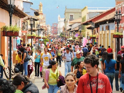 San Cristóbal de las Casas. Chiapas, México. Calles del centro urbano