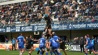 L'équipe de France lors d'un match dans le stade de Montpellier dans le sud du pays