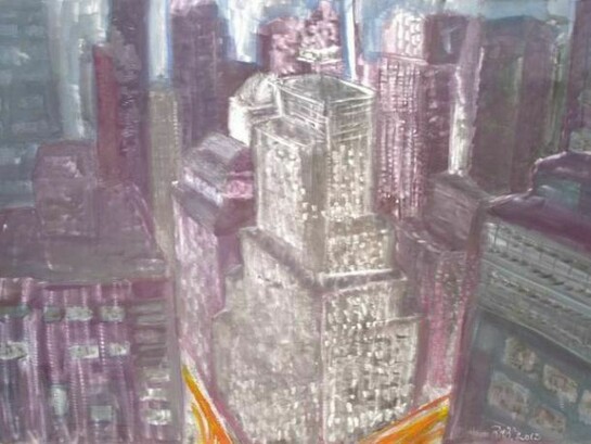 William Marquina. Nueva York, Ciudad de Argonautas, Oil on Aluminum, 32" x 48"