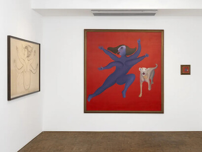 Manjit Bawa, The storyteller, exhibition view. Courtesy of Vadehra Art Gallery