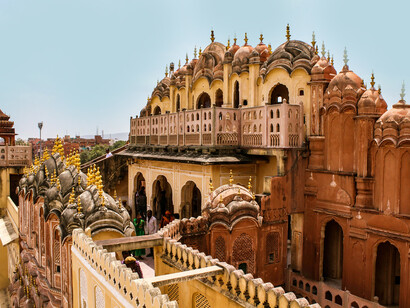Hawa Mahal, also known as the "Palace of Winds," is an iconic architectural marvel in Jaipur, Rajasthan, famous for its intricate latticework and unique five-story facade designed to allow royal women to observe street festivals without being seen