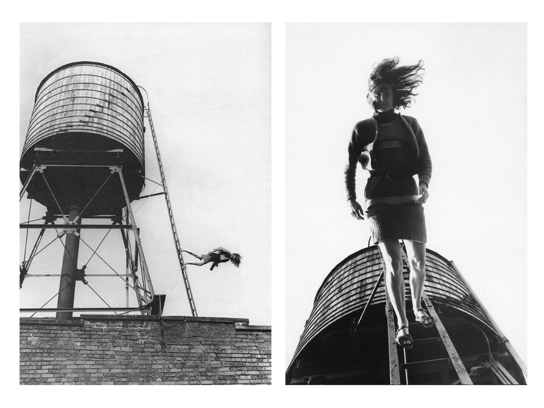 Babette Mangolte, Trisha Brown, Woman Walking Down a Ladder, 1973, diptyque réalisé en 2010. Photo © 1973 / 2010 Babette Mangolte, Courtesy de l’artiste & Broadway 1602.