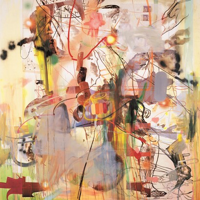 More Fire and Ice, 2001. Inkjet print and mixed mediums on canvas, 137 7/8 x 133 7/8 in (350 x 340 cm). Private collection. Image courtesy the artist and Luhring Augustine, New York