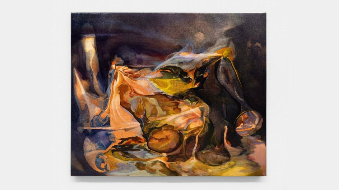 Caro Deschênes,
Push and Pull, 2024,
Oil on canvas,
30 x 36 inches. Courtesy of the artist and Jack Barrett Gallery