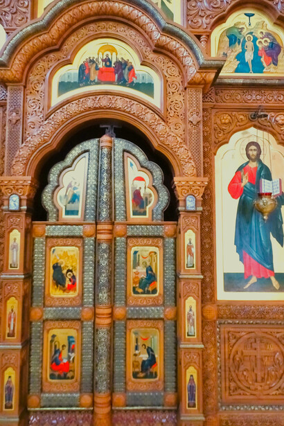 Detalle del iconostasio de la Iglesia Ortodoxa Rusa de la Anunciación, Barcelona, España