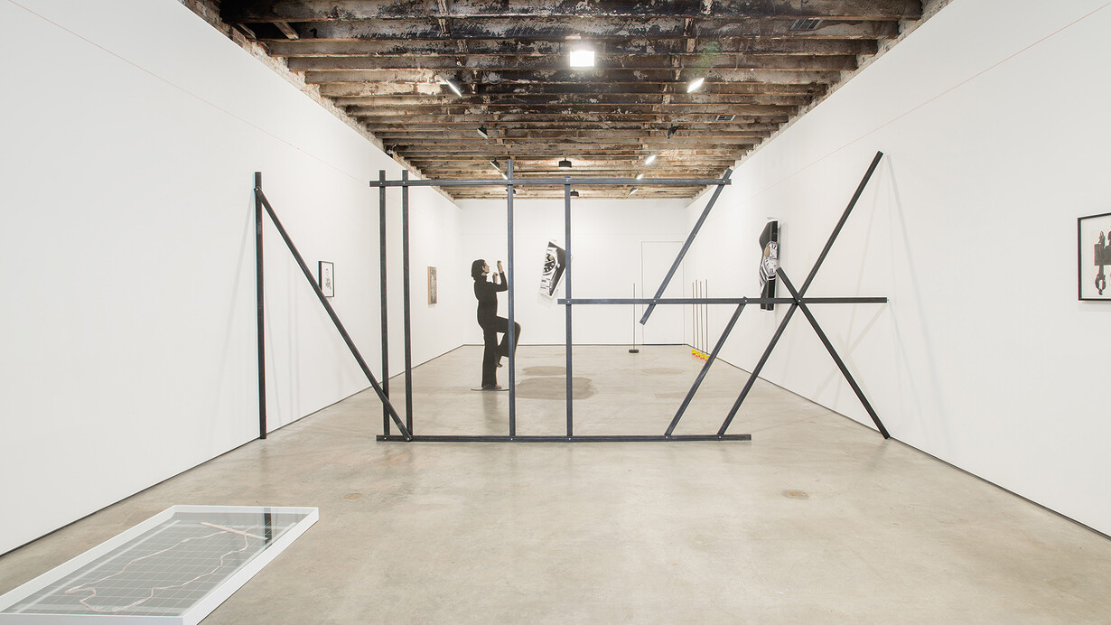 Pepo Salazar , Noise, 2008-2015, steel, 240 x 331 10.83 x 6 in. / 843 x 331 x 10.16 cm, exhibition view, Image courtesy of the artist and Simon Preston Gallery