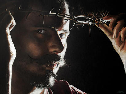 Neve, Ubris, 50 x 35 cm, crayons on black cardboard