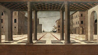 Una città vive anche attraverso i suoi conflitti visibili. Francesco di Giorgio Martini (attr.), La città ideale, 1490, Gemäldegalerie der Staatlichen Museen zu Berlin, Germania