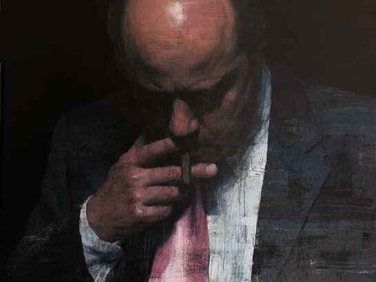 François Bard, Insider Information, 2014, Oil on Canvas, 51" x 63"
