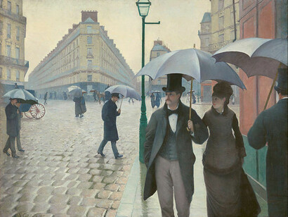 Gustave Caillebotte , Paris Street, giorno di pioggia, 1877