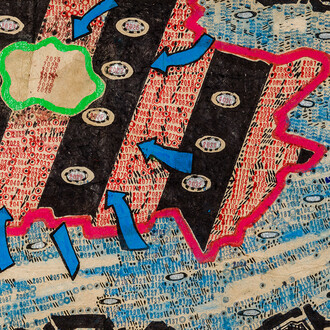 George Widener, Untitled (Red Xs) (detail), 2025. Courtesy of Hirschl & Adler