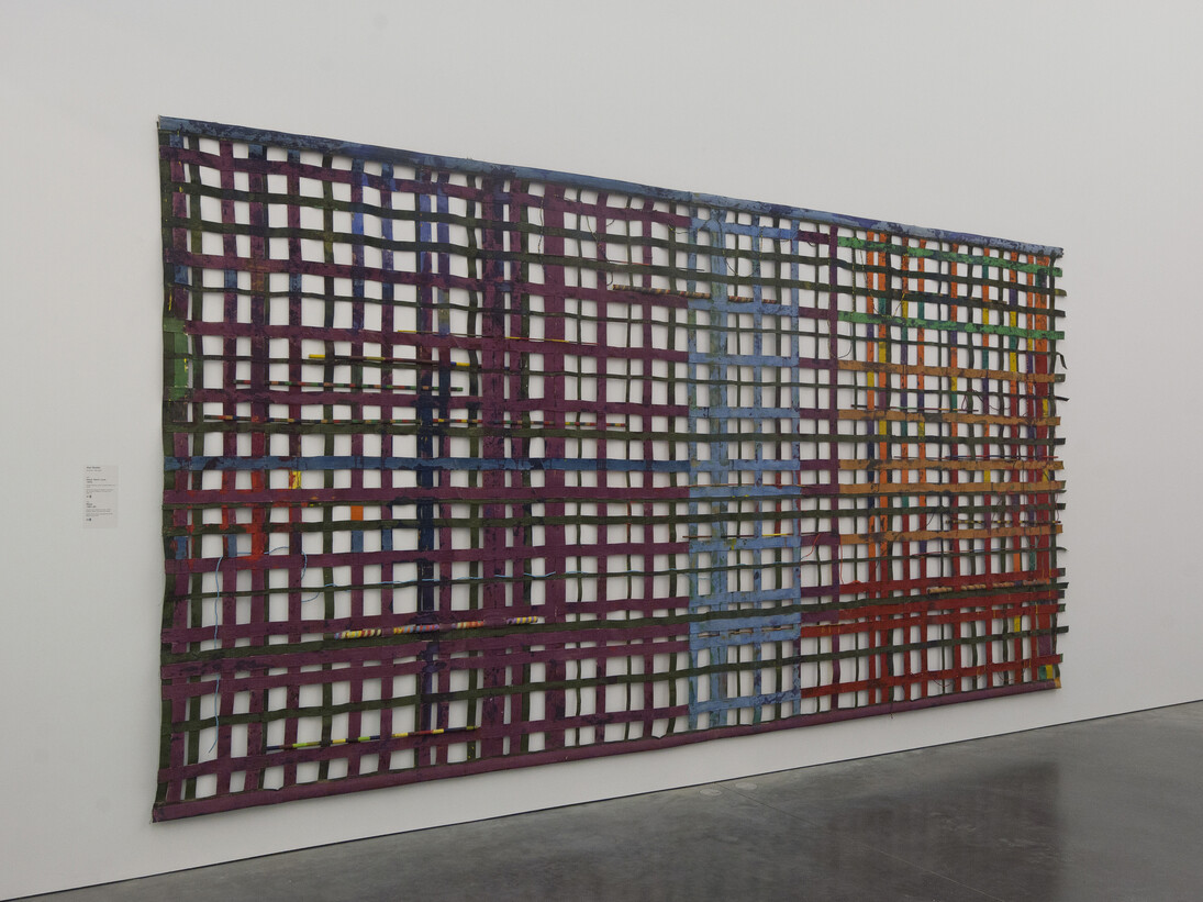 Installation view of the exhibition, Alan Shields: In Motion. Parrish Art Museum, Water Mill, New York. October 26, 2014 to January 19, 2015. Photo: Gary Mamay