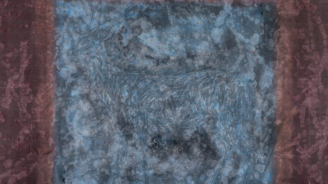 Wang Ai, Deer, 2013, 131 x 151 cm, Mixed technique on rice paper