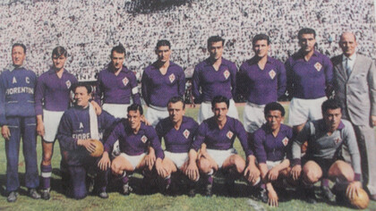 Fulvio Bernardini con la Fiorentina, campione d'Italia nel 1955-1956