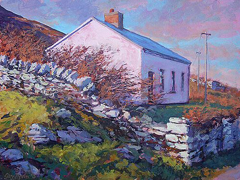 Gary Devon, The Pink School, Oil on Board, 24 x 30 cm