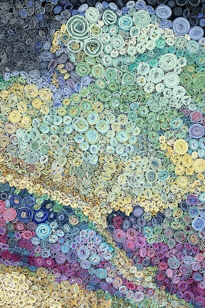 Priscilla Robinson, Afternoon Rain (detail), acrylic on cotton rag paper, 36 x 32 inches. Courtesy of the artist and Wally Workman Gallery