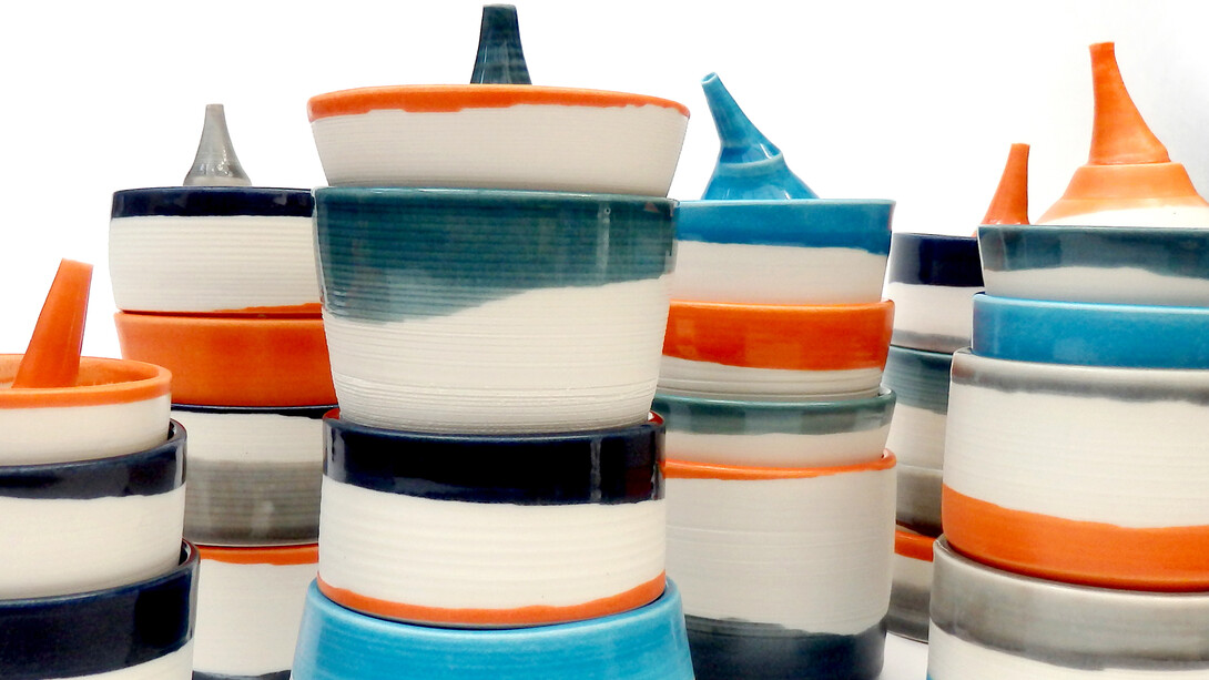 Luke Bishop Ceramics, stacked vessels 