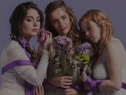 In a picturesque scene, women pose with vibrant bouquets of flowers, embodying natural beauty and grace