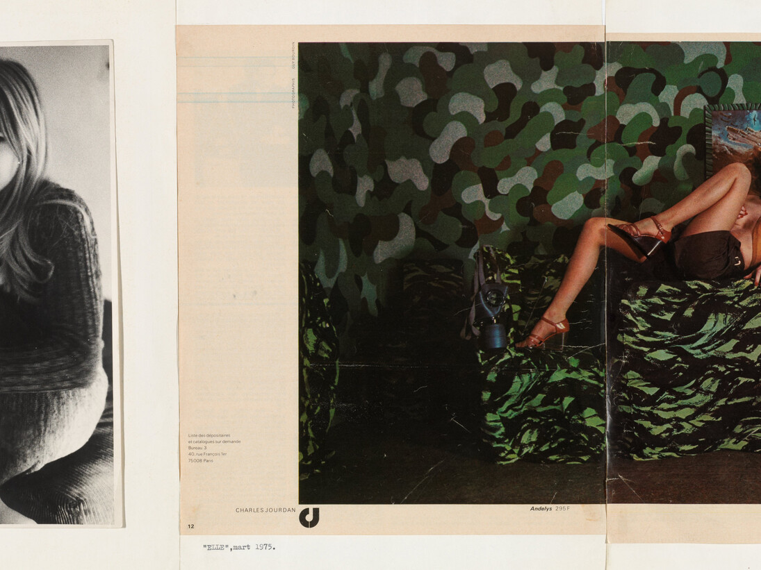 Sanja Iveković. In the Apartment, September 1975 / “Elle,” March 1975. 1975. Gelatin silver print, magazine page and typewritten text by the artist. Committee on Photography Fund. © 2015 Sanja Iveković.