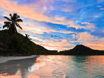 Atardecer en la isla de Praslin, Seychelles
