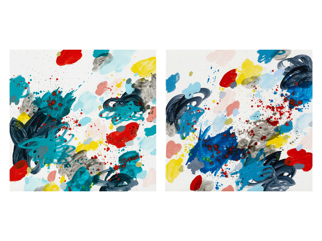 Jennifer Morrison, Squall I & Squall II, 2015, Oil on canvas, 76 x 76 cm each