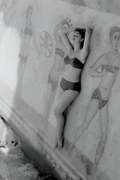 Villa Romana del Casale, Sicilia, Elsa Haertter, 1955, Imagen cortesía del Archivo Emilio Pucci 