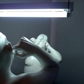 The Mirror (Exercises to be Another), Polyester Resin with Marble Dust, 39.4 x 11.8 x 15.74 inches