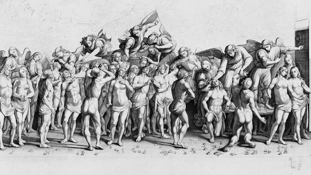 Oswald Ufer (incisore), Luca Signorelli (inventore), Il Paradiso (da un affresco di Luca Signorelli nel Duomo di Orvieto), incisione a bulino, Laboratorio Fotografico di Documentazione Istituto centrale per la grafica