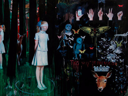 Natacha Ivanova, Wonderland 2006, huile sur toile (diptych) 180 x 250 cm, détail