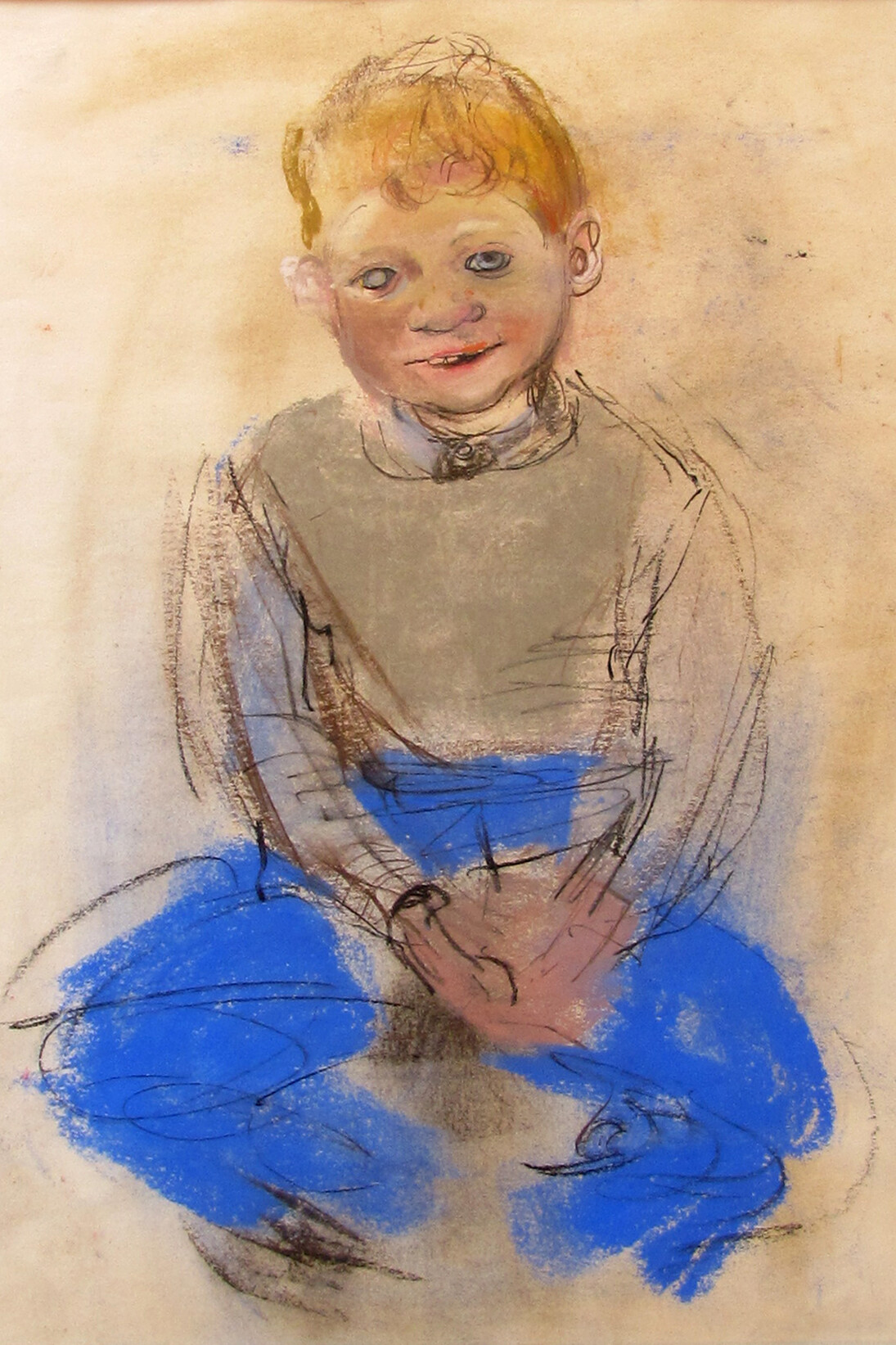 Joan Eardley, Boy in Blue Trousers, 1960, pastel, 45 x 33 cm