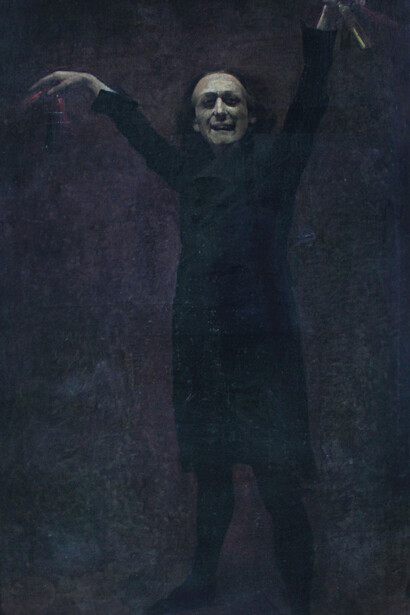 Charles Giron, Taskin dans le rôle du Docteur Miracle des Contes d’Hoffmann, 150 x 92 cm, Mutuelle des artistes Couilly-Pont-aux-Dames © Hugo Rémusat