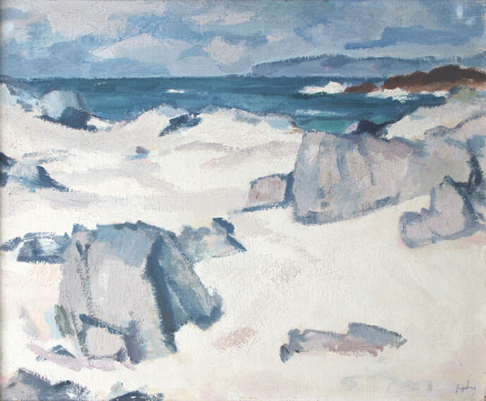 White Sands, Iona, oil on panel, 37.5 x 44 cm
