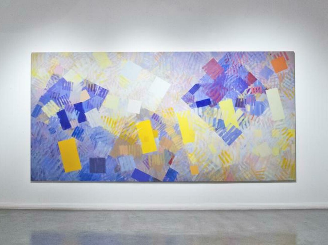 Samia Halaby, Exhibition view. Courtesy of Ayyam Gallery Dubai