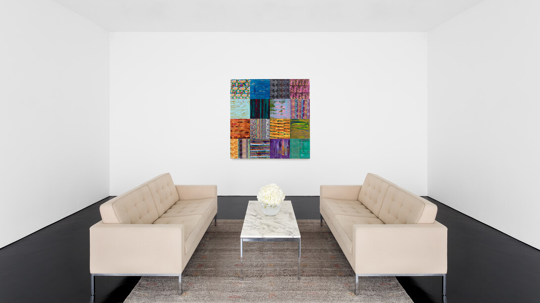 Luiz Zerbini, 'Diário Selvagem', 2019. Acrylic on canvas, 160 x 160cm (63 x 63in). Copyright Luiz Zerbini. Courtesy the artist and Stephen Friedman Gallery, London.
Photo by Pat Kilgore.