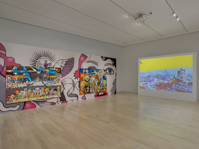 Keiichi Tanaami, Memory collage, exhibition view. Courtesy of the Institute of Contemporary Art
