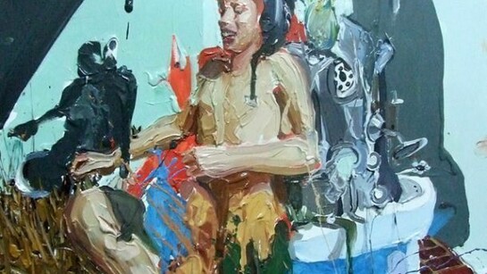 Alessandro Passaro, Il produttore di ombra, 60 x 60, olio su tela, 2012