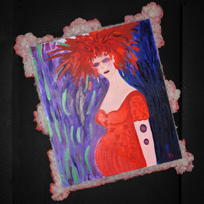 Marisa Laurito, La pazza, 2010, 90 x 90 cm, Tecnica mista con acrilico e silicone