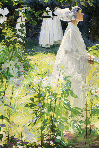 William John Leech, Dublin 1881–1968 Guildford, "A Convent Garden", Brittany, c.1913. Oil on canvas, 132 x 106 cm. Presented, Mrs M. Botterell, 1952 ngi.1245.