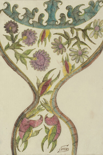 Untitled, ink & coloured crayon, 15 1/4 x 11 in 38.5x28cm