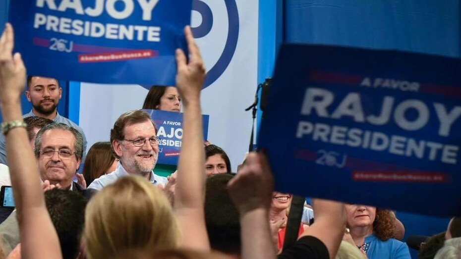 Mariano Rajoy durante la campaña electoral