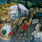 Rod Shaw, Harry McDonald, Evelyn Walters (Healy), Vi Campbell (Collings), Sonny Glynn, Pat Graham, Clem Millward, Harry Reade and Ralph Sawyer, The Wharfies mural, between 1953 and about 1965. Courtesy of Australian National Maritime Museum