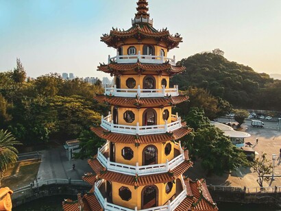 Brown and White Temple in Kaohsiung, Kaohsiung City, Taiwan