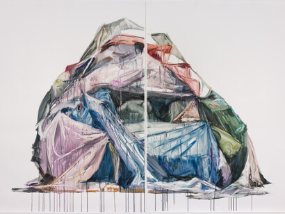 Molly Segal, Leave Your Boots By The Door, 2023, watercolor and gouache on paper, 210.8x304.8 cm. Courtesy the artist and Track 16 Gallery