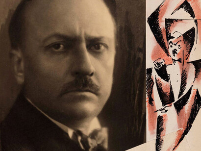 Tullio Crali, "Il futurista Marinetti" (dettaglio), 1931, Mart