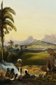 Tepuyes de la sierra Pakaraima, Roraima a la derecha. Charles Bemtley (1805-1854)
