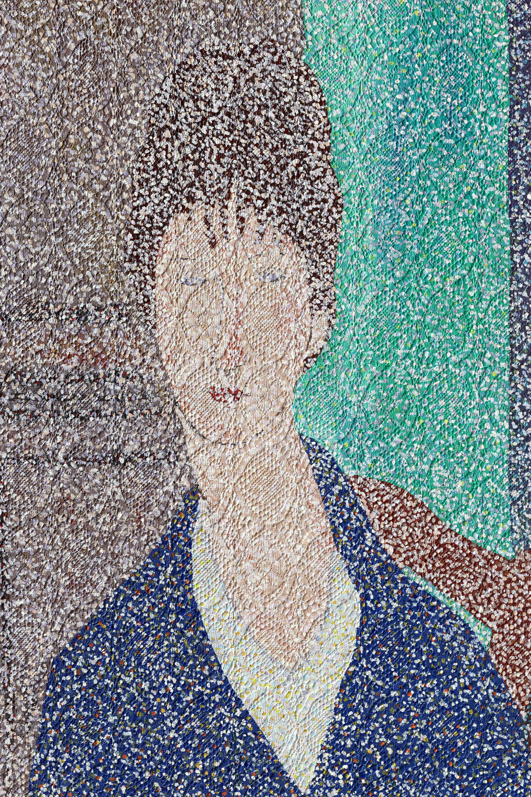 Sam Havadtoy, Modigliani, lace, acrylic on aluminum panel, 120x85 cm, 2017