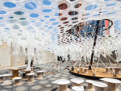 Lumen by Jenny Sabin Studio. Courtesy of MoMA PS1