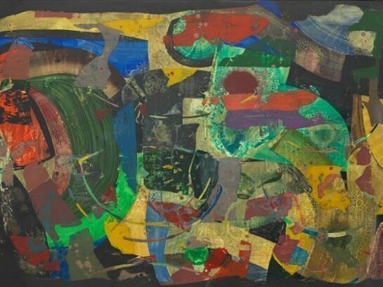 Scott Olson, "Untitled," 2013, Oil, wax, marble dust on wood, cherry frame, 24.25 x 37.25 inches