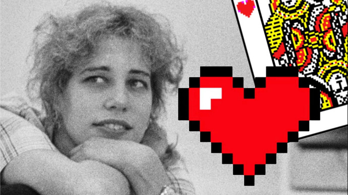 La diseñadora gráfica Susan Karen. Carta de l baraja "Solitaire" diseñado para Microsoft Windows 3.0 en 1990