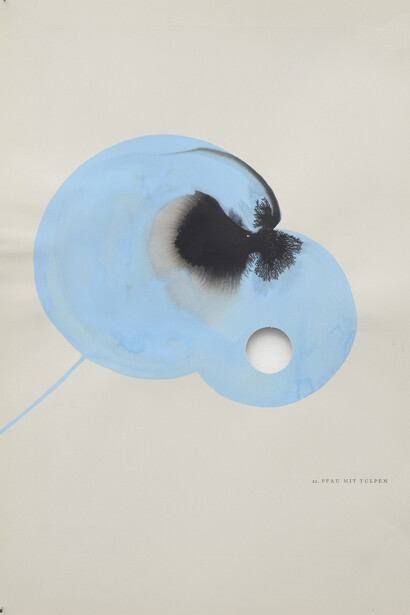 Dirk Stewen, Pfau mit tulpen, Hamburg, 2014, ink and gouache on paper, 37.5 x 27.5 cm, © the artist, courtesy Maureen Paley, London